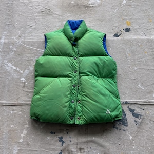 XS / Small 80s Gerry Down Vest / Quilted Mountain Puffer Puffy Blue Green 1970s 1980s