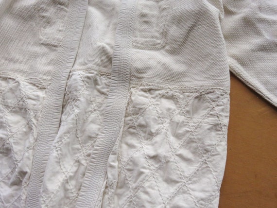 Large 70s / 80s Cotton Judo Robe / Gi Karate Quilted … - Gem