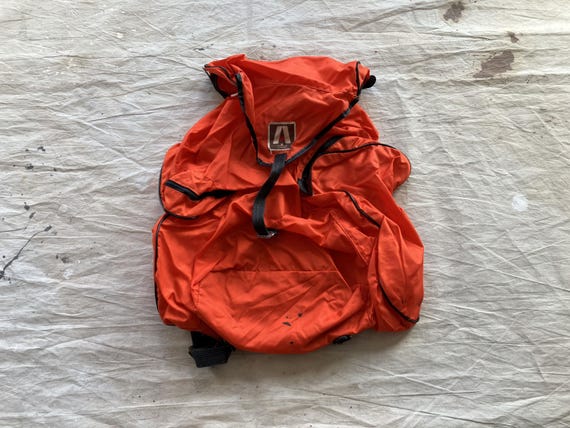 Vintage 70s Orange Nylon Hiking Backpack / 1970s 1980s the A Line Academy  Utility Bag - Etsy Israel