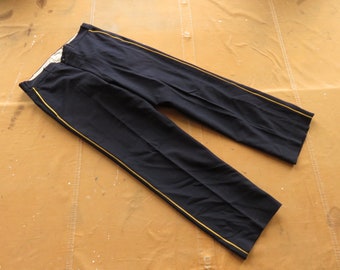 【50s】Vintage Wool 2tuck Trousers Navy 50s UNKNOWN TWO TUCK WOOL SLACKS PANTS - RICUR