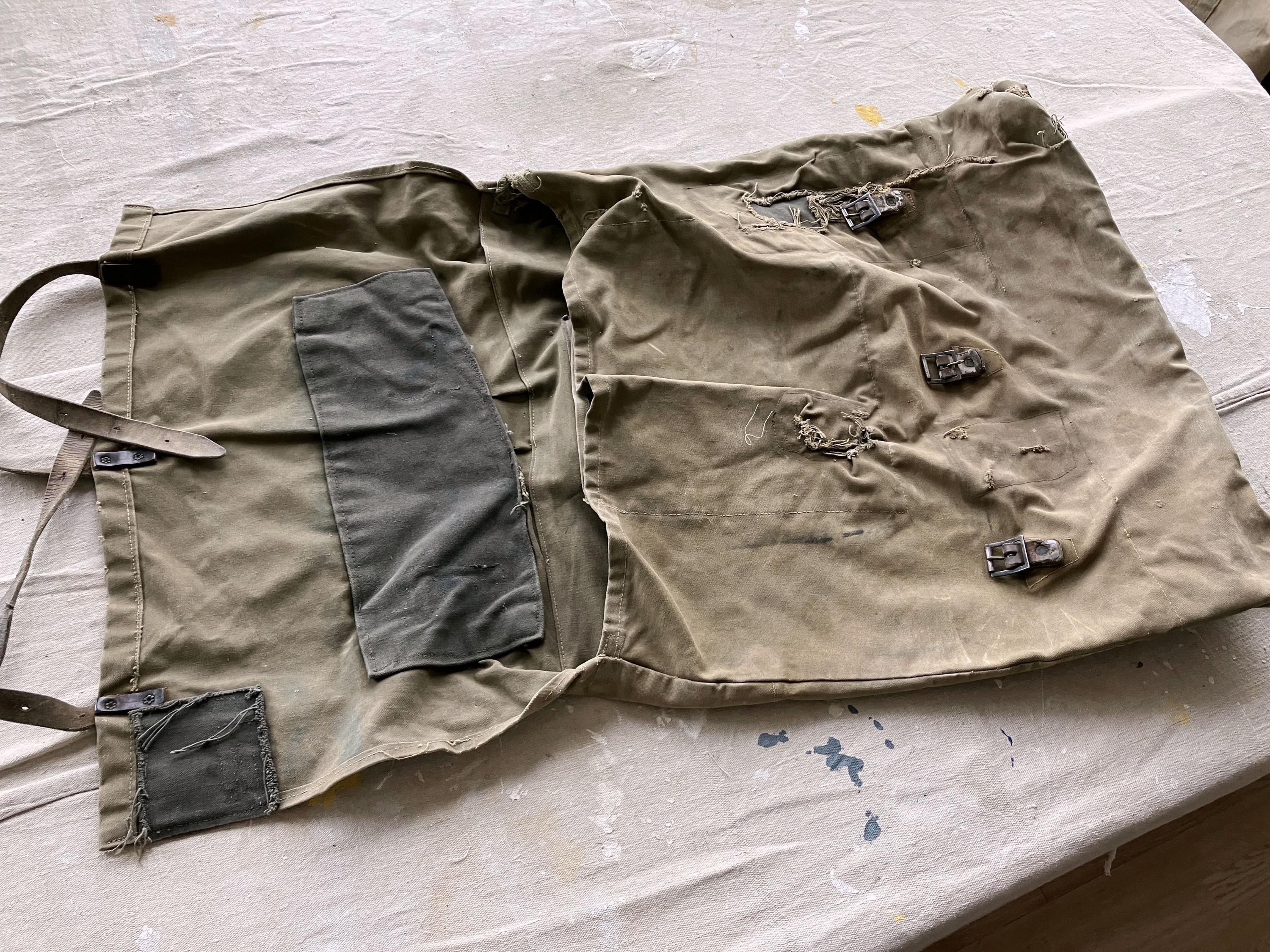Vintage 40s / 50s Canvas Portage Pack / Green Canvas Leather 1940s ...