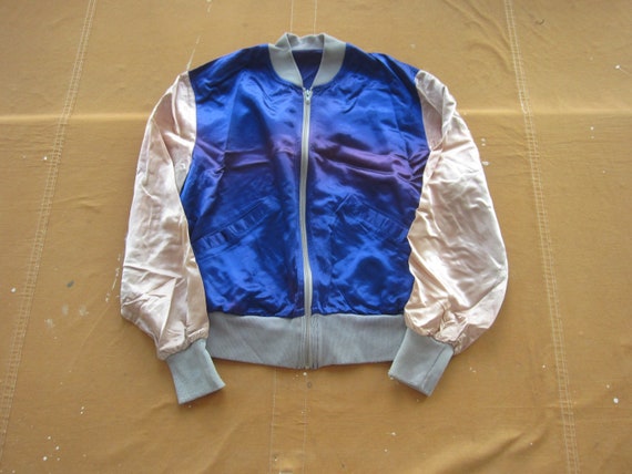 Medium 70s Acetate Jacket / Roller Rink 1970s, Sears, Two Tone  