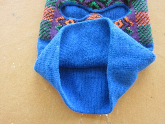 Vintage 70s Crazy Pattern Balaclava Ski Mask / 19… - image 4