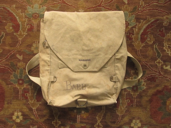 Vintage 40s / 50s Canvas Camping Backpack / Day Pack,… - Gem