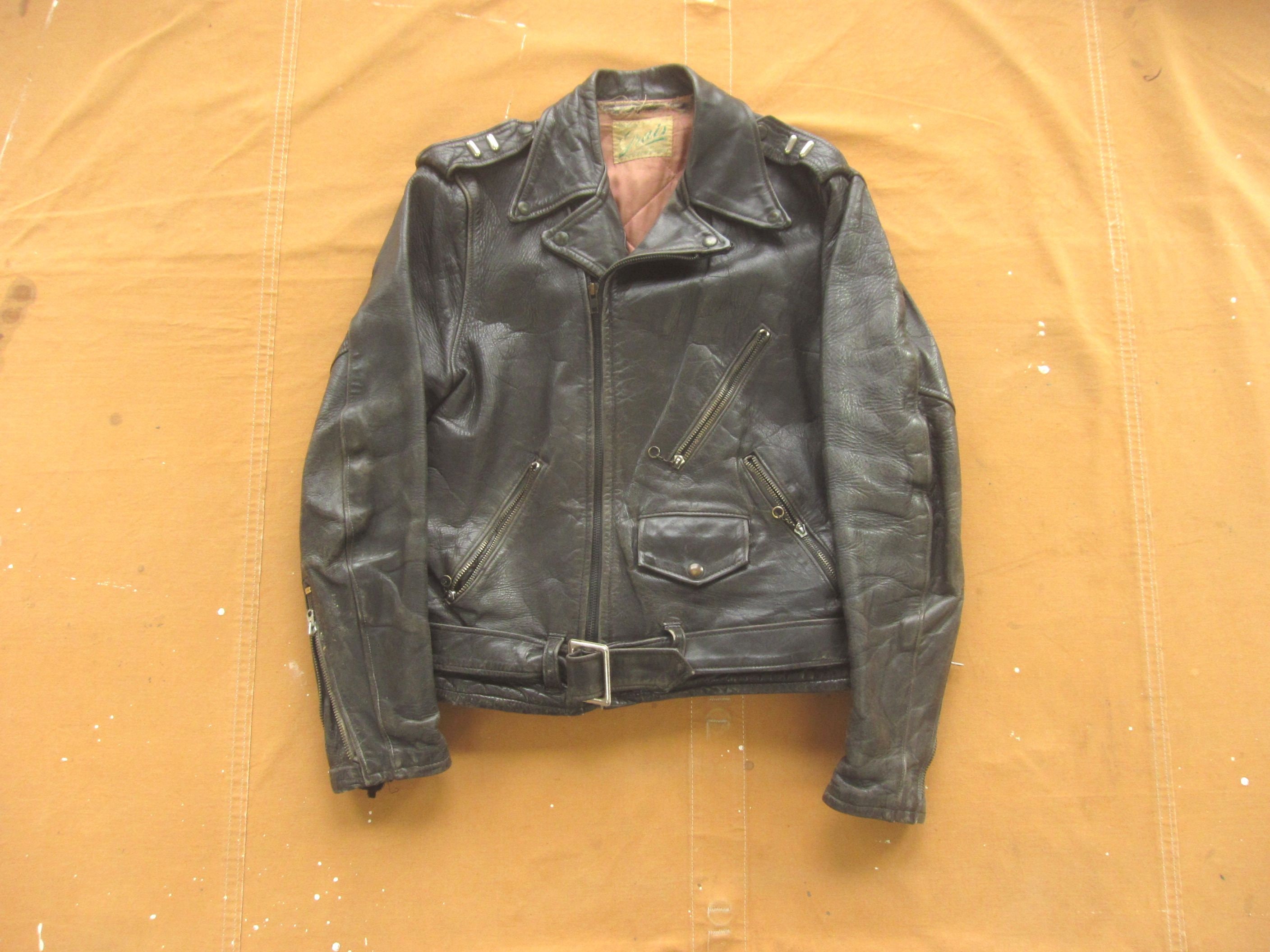 Vintage 1940s-50s Perfecto Leather Jacket Mens Size S/M Half 
