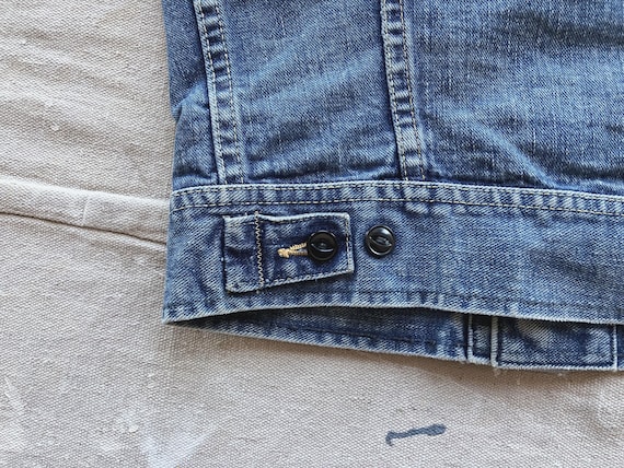 Small 60s / 70s Lee Patched Biker Denim Vest / Cu… - image 10
