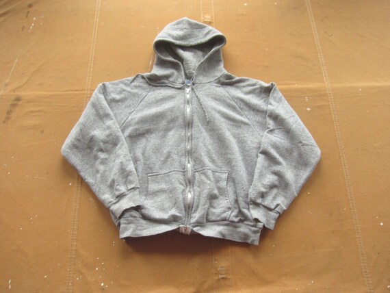 Medium / Large 80s Double Face Thermal Zip Hoodie / Hooded 