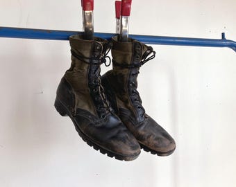 Men's 11 Wide 60s US Army Jungle Boots / Tropical Combat 1960s Spike Protective