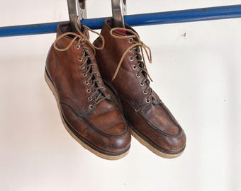 Herren-Ankle-Boots im Stil der 60er/70er Jahre, Größe 12 / Leder-Mokassin, niedrig geschnitten