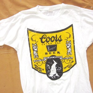 XS / Small 70s Coors Banquet Beer Mexico Flag T-shirt / 1970s 