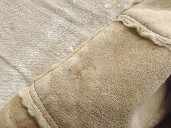 Small 70s Shearling Leather Patchwork Jacket / Ou… - image 7