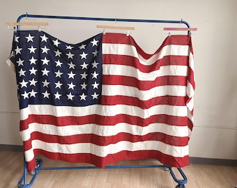Huge Vintage 50s 48 Stars American Flag / 1950s 1940s Cotton