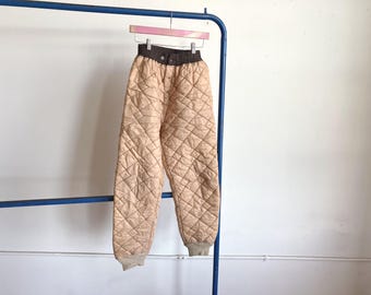 Kleine, gesteppte Thermohose aus den 60ern / Nylonfutter, isolierte Daunenjacke