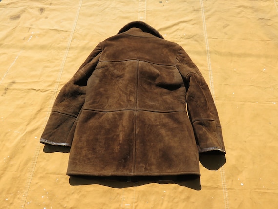 Medium / Large 70s Shearling Ranch Coat / Brown, … - image 9