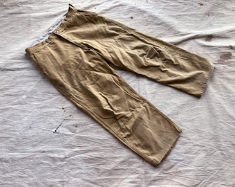 Pantalones de caza de los años 60, cintura 32, lona marrón, algodón pato, para hombre, años 60 y 70