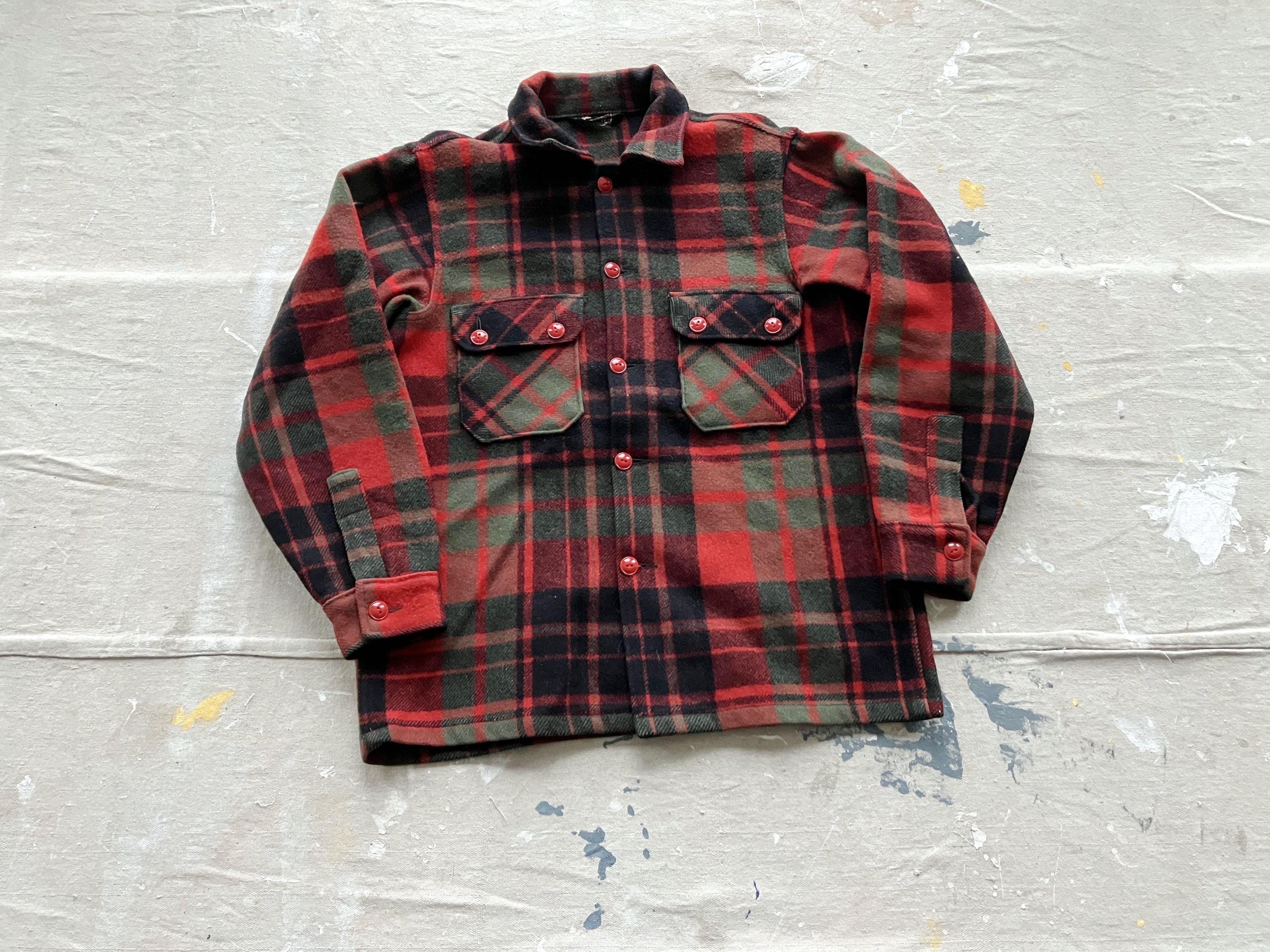 S / M 40年代 / 50年代 ウールリッチ ウール チェック柄 シャツ