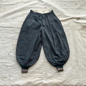 26 Waist 20s / 30s Wool Tweed Knickers / Blue-Green Brown Wool Tweed Pants 1930s Button Fly XS