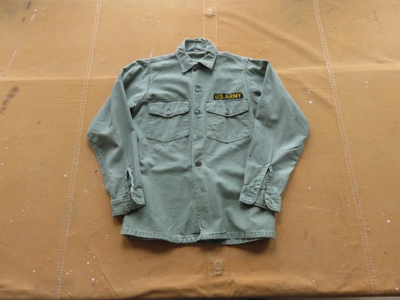 XS / Small 60s Distressed Army Shirt / OG-107 OG107 Cotton