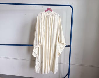 Antique 20s Cream White Cotton Cloak / Costume Robe 1920s 1910s Gown