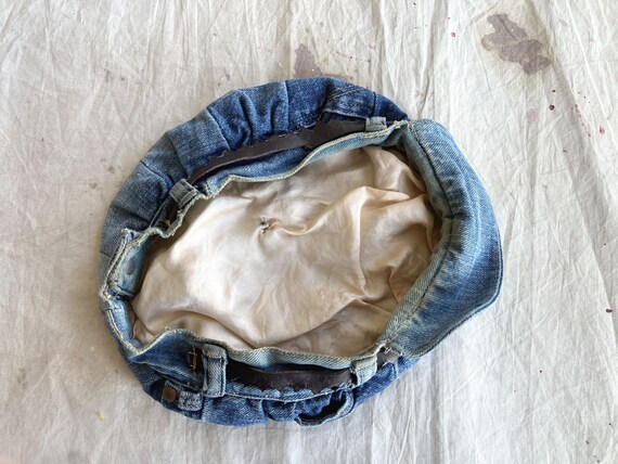 Small / Medium 70s Handmade Denim Patchwork Hat /… - image 14