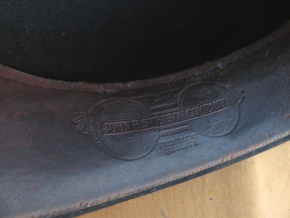 Antique 10s / 20s Stetson Bowler Hat / Black Felt… - image 10