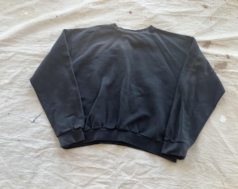 XL / XXL 90s Jerzees Faded Black Hooded Sweatshirt / Russell Solid