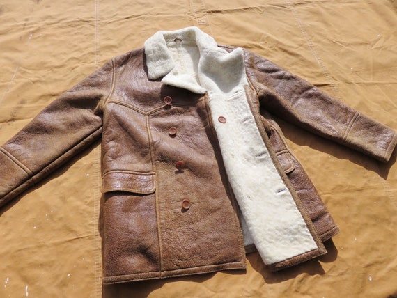 XL 80s / 90s Shearling Sheepskin Leather Jacket / Rem Garson - Etsy