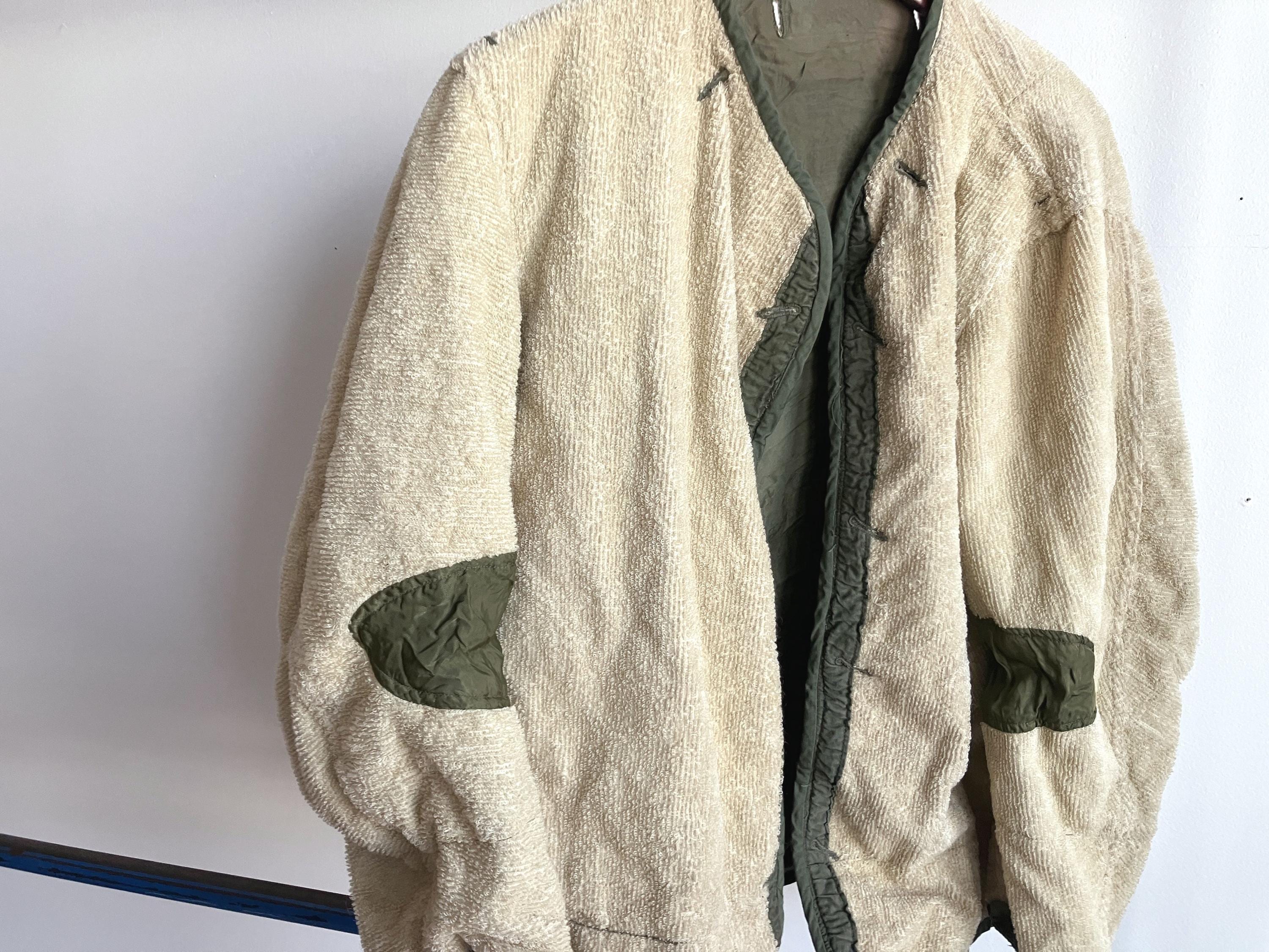 Medium 50s US Army Liner Jacket / M-51 Mohair Terry Cloth 1950s