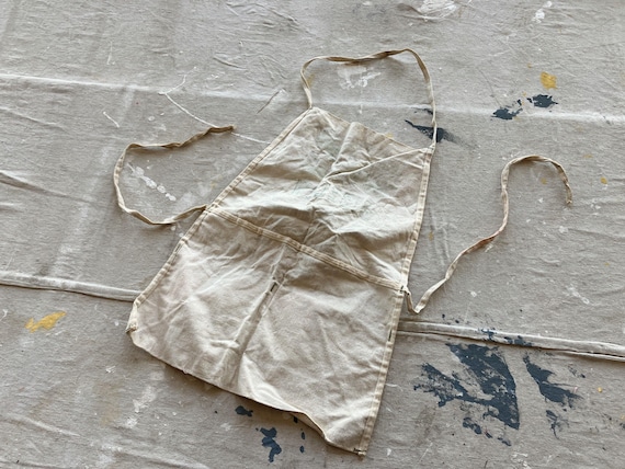 Vintage 50s Lumber Company Canvas Shop Apron / Distressed