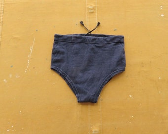 26 tot 28 taille jaren 50 Amerikaans marineblauw katoenen badpak / slip heren zwemshorts jaren 40 jaren 1950 Amerikaans leger XS