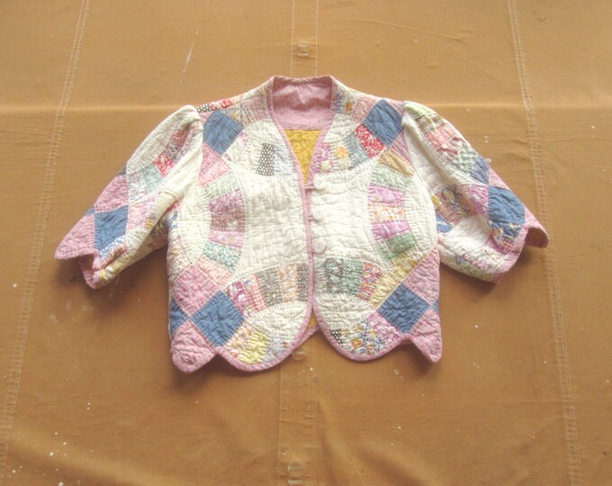 Small / Medium 40s Quilt Jacket / Shrug Puff Sleeve 1940s Etsy