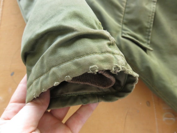 Large / XL 50s Army Style Parka Jacket / Hooded F… - image 6