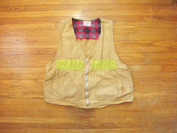Medium 40s / 50s Western Field Hunting Vest / Canv