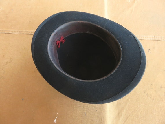 Antique 10s / 20s Stetson Bowler Hat / Black Felt… - image 9