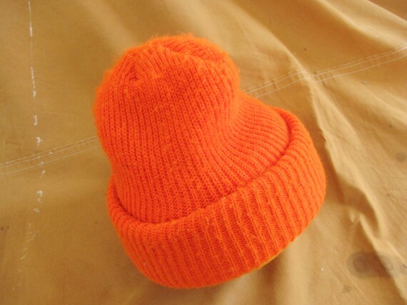 Vintage 80s Puffy Blaze Orange Knit 