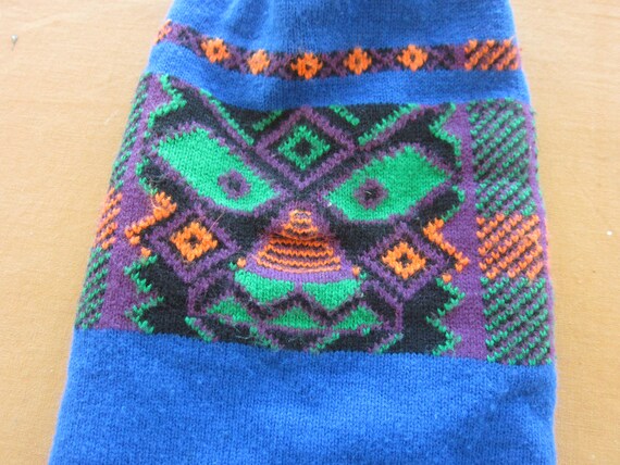 Vintage 70s Crazy Pattern Balaclava Ski Mask / 19… - image 6