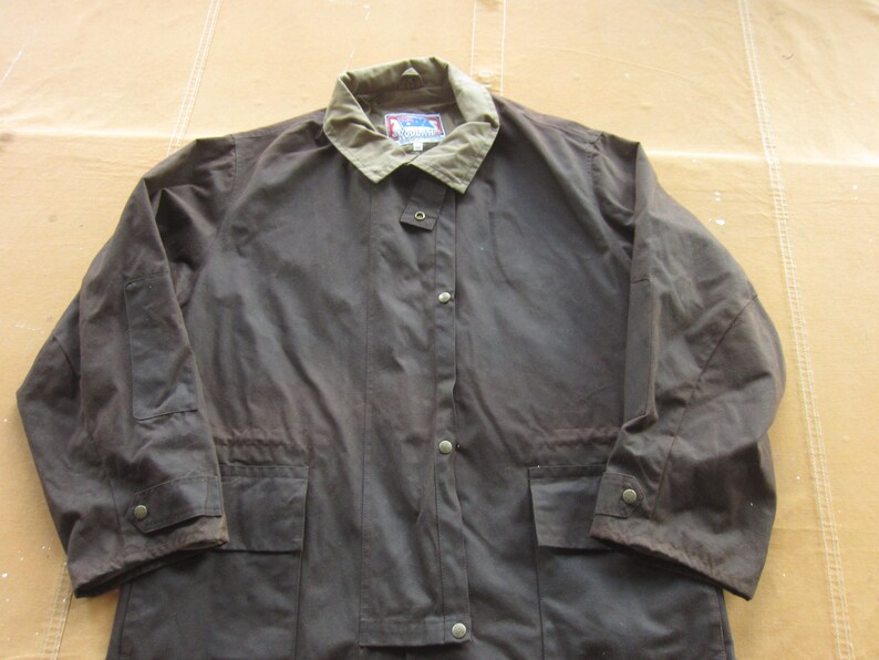 XXL 90s Waxed Cotton Jacket / Oilskin Tin Cloth Duster - Etsy