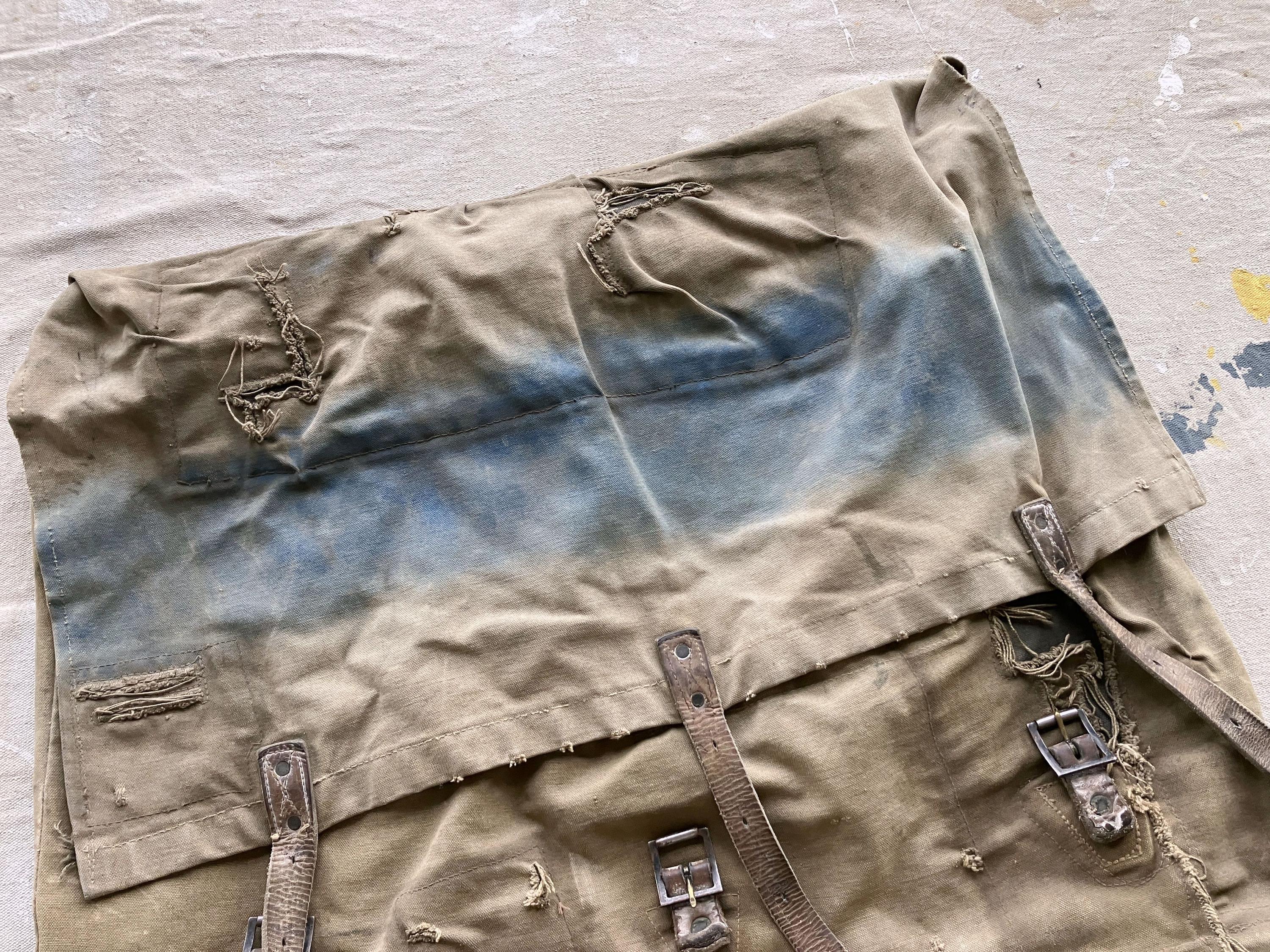 Vintage 40s / 50s Canvas Portage Pack / Green Canvas Leather 1940s ...