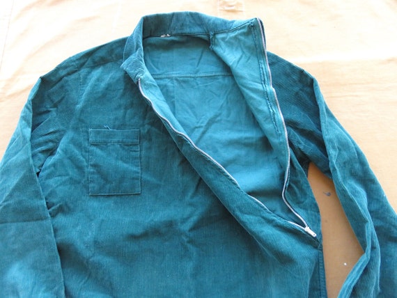 Small 60s Slant Zipper Women's Corduroy Shirt / M… - image 6