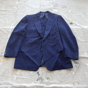 Medium / Size 42 50s Men&#39;s Blue Fleck Sport Jacket / Suit Coat 1950s Navy Blue Blazer Flecked Atomic