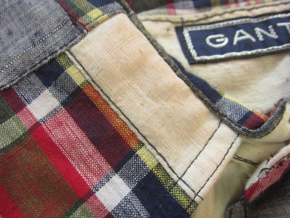 XS / Small 60s / 70s Gant Cotton Patchwork Plaid … - image 4