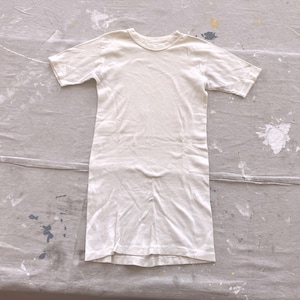 XS 40s Cotton Thermal T-shirt / 1940s Ribbed White Binder Neck Cotton Undershirt Hanes