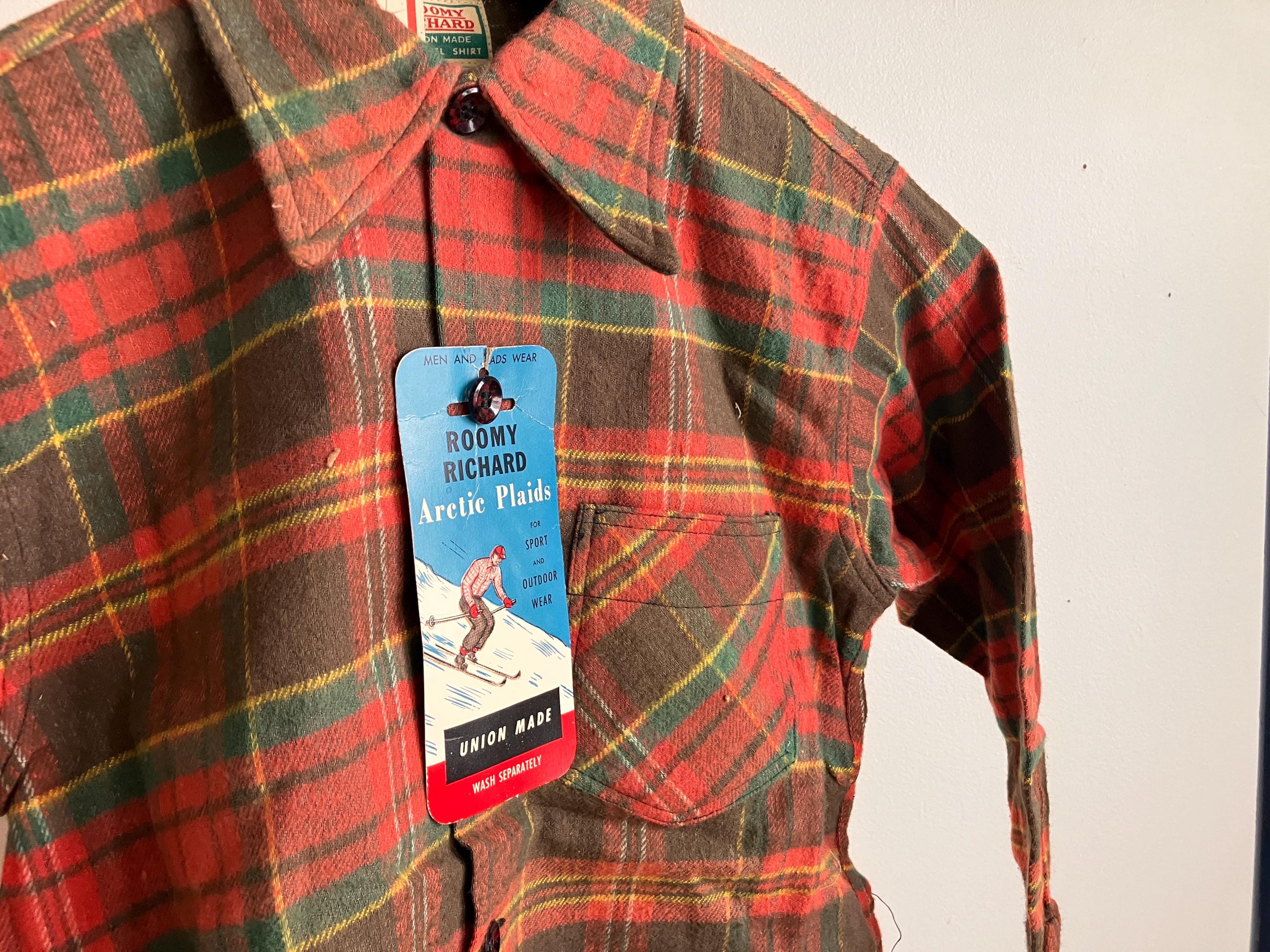 Childrens 1940s Roomy Richard Cotton Flannel Shirt / 1940s