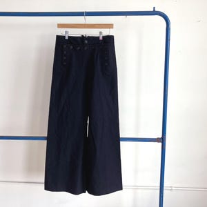 Pantalones de marinero acampanados de la Marina de los EE. UU., talla 29/30, cintura 40, lana azul.