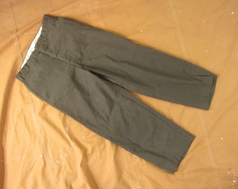 32 x 28 pantalons d'uniforme en laine de l'armée américaine des années 50 / années 50, sergé de laine vert