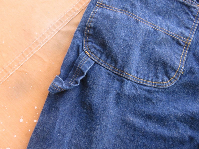 35 x 30 80s Carpenter Jeans / Dark Wash Denim Work Pants Made in USA 1980s 1990s Big Ben image 10