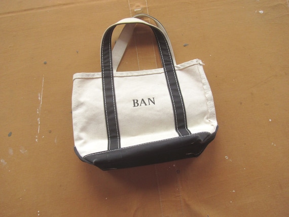 Buy Small LL Bean Boat & Tote Canvas Bag / Black Made in USA Online in  India 