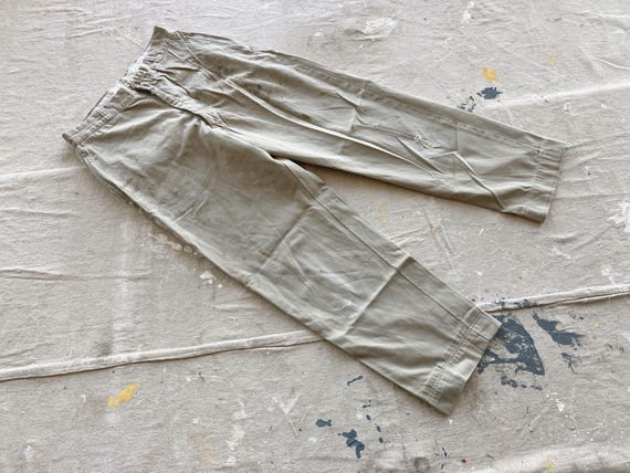 パンツ 60s US ARMY cotton chino pants Vtg US Army Khaki Chino Pants Uniform Twill Rapid Zipper