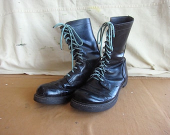 Men's 8 90s Corcoran Cap Toe Jump Boots / Combat Paratrooper Army Military Made in USA 1990s 1980s Half Sole Work Boots