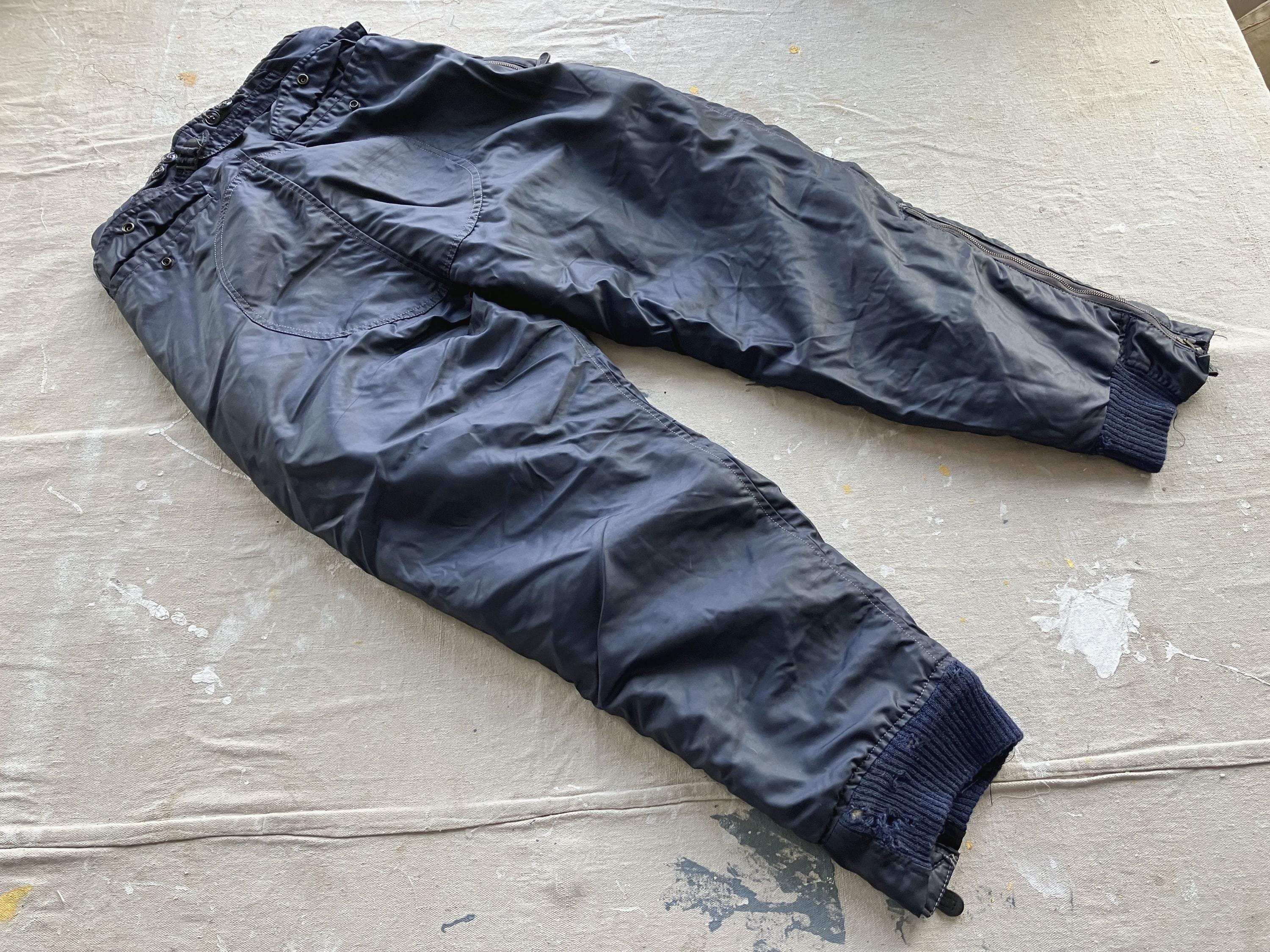 Large / Size 36 50s US Air Force Blue Nylon Flight Pants / Heavy 